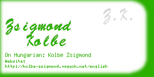 zsigmond kolbe business card